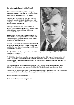 A preview of a PDF biography for Owen, John Lewis